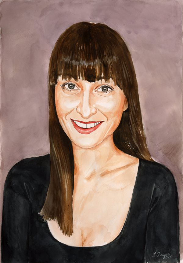 portret akwarelą kobiety portret akwarelowy 3