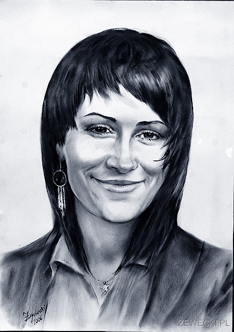 portret Suchym pędzlem portrt kobiety nazamówienie