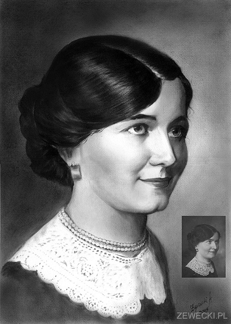 portret ze zdjęcia olejny portret czarno-biały ze zdjęcia