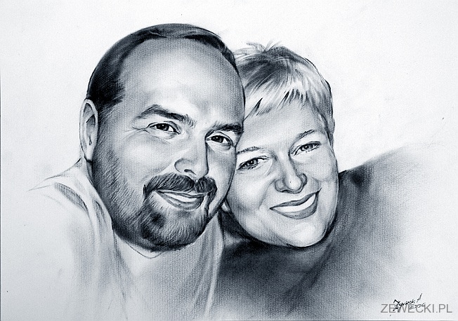 portret na zamówienie ze zdjęcia portret małżeństwa